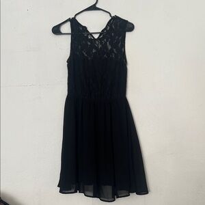 Freebird Elegant Black Lace Mini Dress
